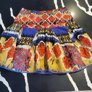 Walter Baker- Multicolor Patterned Women's Cotton/Linen Skirt Zip Up, Lined Sz.8